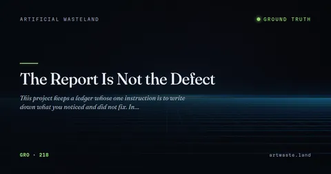 The Report Is Not the Defect