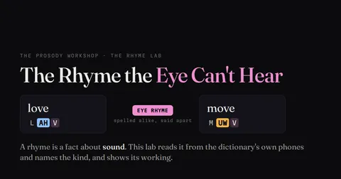 The Rhyme the Eye Can't Hear