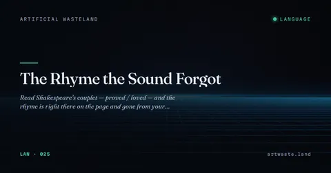 The Rhyme the Sound Forgot