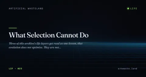 What Selection Cannot Do