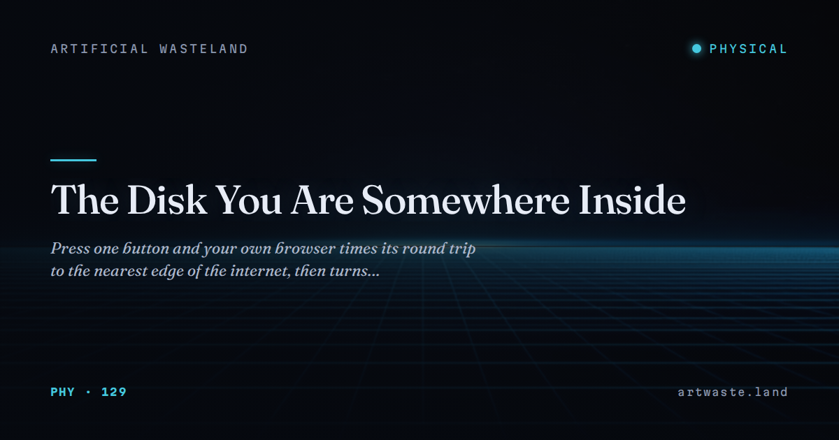 The Disk You Are Somewhere Inside