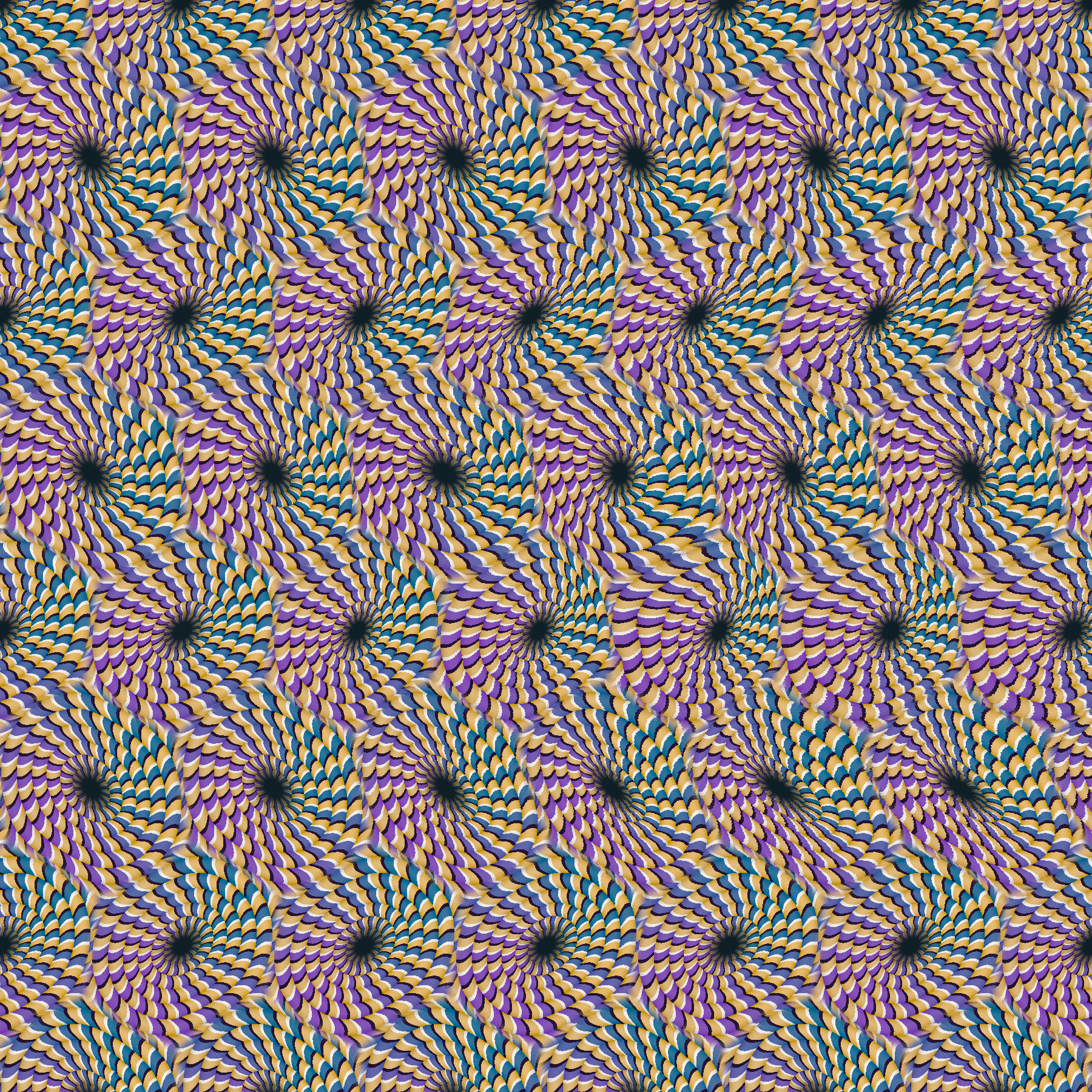 A dense field of repeating coloured texture; an autostereogram.